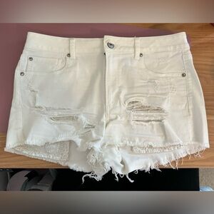 American Eagle Outfitters Cream Jean Shorts